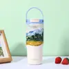 Taza Termo Nueva Serie Van Gogh Pintura al Óleo, Aspecto Elegante, Taza Portátil de Gran Capacidad con Revestimiento Interior de Cerámica, Taza de Viaje a la Moda