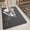 Alfombra de Piso Estilo Simple con Bucle de Seda Hueco, Alfombra Antideslizante para Baño, Alfombrilla para Pies de Ducha, Entrada a Prueba de Polvo, Resistente a la Suciedad, Resistente al Desgaste
