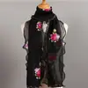 Lenço com Bainha Estampado para Mulheres no Outono e Inverno Novo Estilo Estampagem a Quente Alta Elasticidade Longo Versátil Lenço de Gaze Estilo Coreano Lenço de Seda Estampado Xale