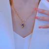 Collar Morado para Mujer 2024 Nuevo Collar Cadena Clavícula Joyería Explosiva Celebridad de Internet Colgante Simple Elegante