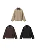 Jaqueta de Couro Patchwork Retrô Masculina Jie Zhan, nova coleção Outono/Inverno 2026, estilo de rua retrô americano, com zíper, com gola alta