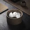 Tigela de Cerâmica Vintage em Forma de Pétala para Lavar Chá, Conjunto Criativo de Chá Kung Fu, Acessórios para Cerimônia do Chá, Bacia de Água Doméstica, Recipiente para Borra de Chá, Lavador de Pincéis