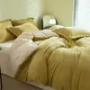 Conjunto de quatro peças de leite veludo espesso de inverno, conjunto de três peças de flanela, lençol e capa de edredom, antiestático para dormir nu, impressão e tingimento reativos