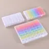 Caixa plástica transparente destacável de 28 e 56 compartimentos para armazenar peças de celular, miçangas para nail art, anzóis de pesca e outros itens pequenos; organizador de mesa com múltiplos compartimentos