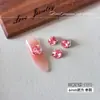 Adornos para uñas K9 rojo-rosado, sin base, de ángulo recto, multifacéticos, ultra brillantes, strass grandes hechos a mano con forma de huevo de paloma, bolitas de strass para uñas, accesorios decorativos