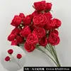 Arte Floral para Casamento Flor Vermelha Material de Fundo Decoração Ikebana Rosa Eucalipto Arranjo para Sala de Estar Interna