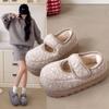 Fábrica de Sapatos Qidan Chinelos de Algodão para Mulheres Outono e Inverno Estilo Coreano Novo para Casa Interna Chinelos Quentes com Solado Grosso Plus Pelúcia para Mulheres