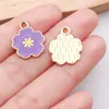 Acessórios para Joias de Liga DIY Esmalte Lírio-do-vale Flor de Cinco Pétalas Pingente Brincos Pulseira Colar Chaveiro Pingente