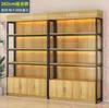 Armário Vitrine de Prateleiras Aço Madeira Estante de Armazenamento Ajustável Estante de Exposição de Chão Simples Supermercado Multicamadas Armazenamento Armário de Armazenamento