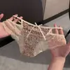 Calcinhas de renda para mulheres 2026 novo estilo sexy estampa de leopardo vazadas estilo desejo puro calcinhas de cintura baixa para meninas atacado