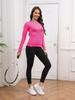 Amazon Transfronteiriça Inverno Novo Manga Longa Gola Redonda Top Europeu e Americano Elástico Justo Esportivo Yoga Camiseta Feminina