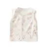 Colete de Camada Dupla, Peça de Roupa Leve Estilo Primavera, Jaqueta 100% Algodão para Meninos e Meninas, Cardigã Infantil, Colete de Bebê