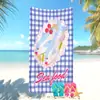 Toalla de Playa Azul Minimalista Artística Más Vendida en Amazon Transfronterizo Toalla de Baño con Estampado Creativo de Bikini