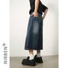 Nirben Mezclilla Verano perfil suelto lavado vintage desgastado cortos rectos Pantalones cortos de mezclilla moda hombre