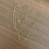 Pulsera de Dedo Cadena de Bolas con Clip de Acero Inoxidable y Oro de 18K Pulsera de Cadena de Bolas con Clip de Cruz de Tres Capas con Anillo Que No Se Desvanece