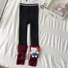 Leggings Novos para Meninas com Forro de Fleece para Outono e Inverno, Roupa Externa, Meias-Calças de Fleece Grossas Inteiriças com Desenhos Animados, Calças Longas Quentes Infantis de Retalhos