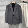 Terno masculino inverno bonito slim fit terno retrô negócios casual jaqueta quente dos homens