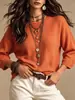 2026 Venta Caliente Otoño/Invierno Suéter de Punto para Mujer de Manga 3/4 Casual Versátil para Vacaciones Top de Punto