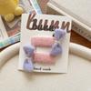 Otoño e Invierno Nuevo Color Caramelo Crochet Lazo de Lana Clip BB para Niños Estilo Coreano Dulce Accesorios para Cabello Roto de Niña Pasador