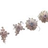 Pendientes coreanos de circonitas microincrustadas de moda llenos de flores de circonita, pendientes geométricos exquisitos, una tarjeta más que un par de pendientes de cabello mixto.