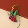 2026 Llavero de Cuerda Multicolor Estilo Étnico Tejido a Mano Multicolor Exquisito Adorno de Bola Colgante para Bolso Accesorios de Borla Venta al por Mayor