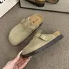 Mules retrô Maillard de sola grossa para aumentar a altura com bico fechado para mulheres, 2026 verão, outono e inverno, novas sandálias versáteis para uso externo estilo Birkenstock