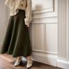 Falda de Punto de Lana para Mujer de Longitud Media Engrosada Otoño e Invierno Falda de Punto Falda Larga 2025A Nueva Falda de Media Longitud Otoño e Invierno