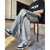 Calça de Três Listras Masculina, Cor de Verão Nicho Color Blocking Reta Solta Casual Esportiva, Calça Masculina com Toque de Luxo para o Verão
