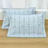 Fundas de Almohada de Algodón Puro Estilo Nuevo, un Par de Fundas de Almohada para Pareja del Hogar Hechas de Gasa, Algodón Simple, No Sueltan Pelusa, con Lazos, Engrosadas