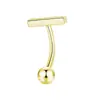 Amazon Hot Novo Aço Inoxidável T-em forma de Anel De Umbigo Reto Simples Delicado Umbigo Unha Botão Piercing Jóias