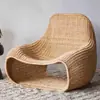 Sofá de Ratán del Sudeste Asiático para Exteriores, Silla de Ratán Creativa para Patio, Silla de Ocio Simple para Habitación Modelo de Hotel, Muebles para Villa