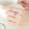 Anillo abierto de doble diamante Ojo de Caballo japonés y coreano con diamantes completos anillo creativo de circón Ojo de Caballo anillo de comercio exterior europeo y americano