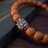 Nuevo Estilo Vintage con un Acabado AntiguoÁngel Negro Incrustado en OroAbalorio Separador de la Suerte, Diseño Estilo Chino, Tamaño 12-15 mm