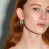 Moda Europea y Americana Personalidad Ola Cóncava Anillo Abierto Conjunto de Pendientes y Pulsera para Mujeres Estilo Coreano Nicho
