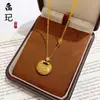 Loja de ouro mesmo estilo ouro areia cravejado de diamantes moeda de cobre pequeno gordo Fu pingente colar moda luxo leve bolsa com fecho de moeda corrente para clavícula atacado