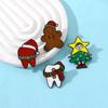Broche de desenho animado de Natal Árvore de Natal fofa Chapéu de Natal de homem de gengibre Atmosfera de feriado Gota de óleo Distintivo de liga de diamante