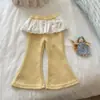 Pantalones Acampanados Elegantes para Niñas Pequeñas Primavera 2026 Nuevo Estilo Niña Bebé Estilo Coreano Pantalones Largos de Encaje Primavera/Otoño Pantalones Deportivos Versátiles