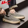 Zapatos casuales para caminar de hombre sin cordones con suela gruesa WXY-R219HL