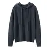 Sudadera de Cachemir para Mujer 2026 Otoño Invierno Nueva Elegante Casual Versátil Color Sólido Jersey con Capucha Tejido Caliente Suéter