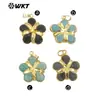 WT-P1966 flor de gema colorida forma de piedra brillante piedra de Tianhe colgante accesorios de collar para mujer