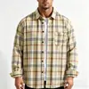 Camisa de franela a cuadros para hombre de manga larga, camisa holgada retro estilo Hong Kong con estampado, chaqueta casual para hombre en stock