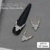 Nuevo Arte de Uñas Lateral Estilo Francés Joyería de Circonita Dorado Brillante Estrella de Diamante Completa Decoración de Uñas Desgastable Tridimensional