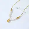 Colar Pingente Gota de Pérola de Água Doce Simples Natural Novo Estilo Transfronteiriço para Mulheres Verão Leve Luxo Joias de Alta Qualidade