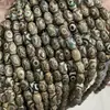 8*12mm Cuentas Budistas del Tíbet Cuentas Dzi de Tres Ojos Ágata Forma de Arroz Cuentas Sueltas Estilo Étnico Accesorios para Joyería DIY Venta al Por Mayor en Stock