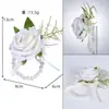 Ojal para Novio de Boda Estilo Occidental, Flores Artificiales de Rosas Multicolor, Flor de Muñeca para Novia, Accesorios de Flor de Solapa para Hombres en Cena de Fiesta de Cóctel