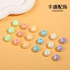 Cuentas Redondas de Acrílico con Recubrimiento UV de Alta Calidad Galvanizadas Iridiscentes Color Macaron Crema Accesorios para Cadena de Teléfono DIY Materiales para Cuentas