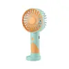 Ventilador Mini Portátil Cor Macaron com Base Carregamento USB Pequeno Ventilador de Mesa Portátil Presente de Verão