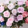Rama alta 5 cabezas rosa de lana boda auditorio techo camino decoración arco de flores flor falsa flor de boda al por mayor