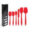 Amazon oferta caliente utensilios de cocina de silicona de 6 piezas crema espátula raspadora integrada cepillo para aceite tamaño traje raspador