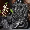 Colgante de Guan Gong Tallado Imitación Obsidiana Doble Cara, Colgante de Lealtad y Lealtad a la Causa, Colgante de Guan Er, Colgante del Dios de la Riqueza, Mayoreo, Estilo Artístico